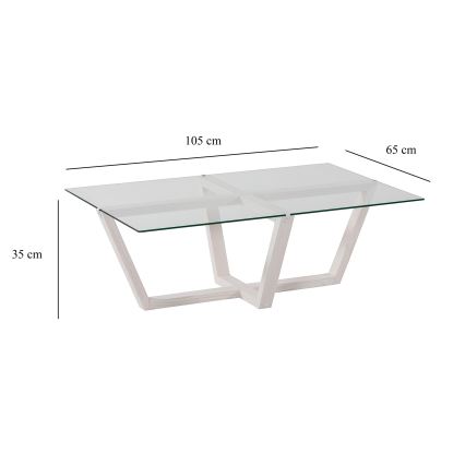 Coffee table AMALFI 35x105 cm pine/clear