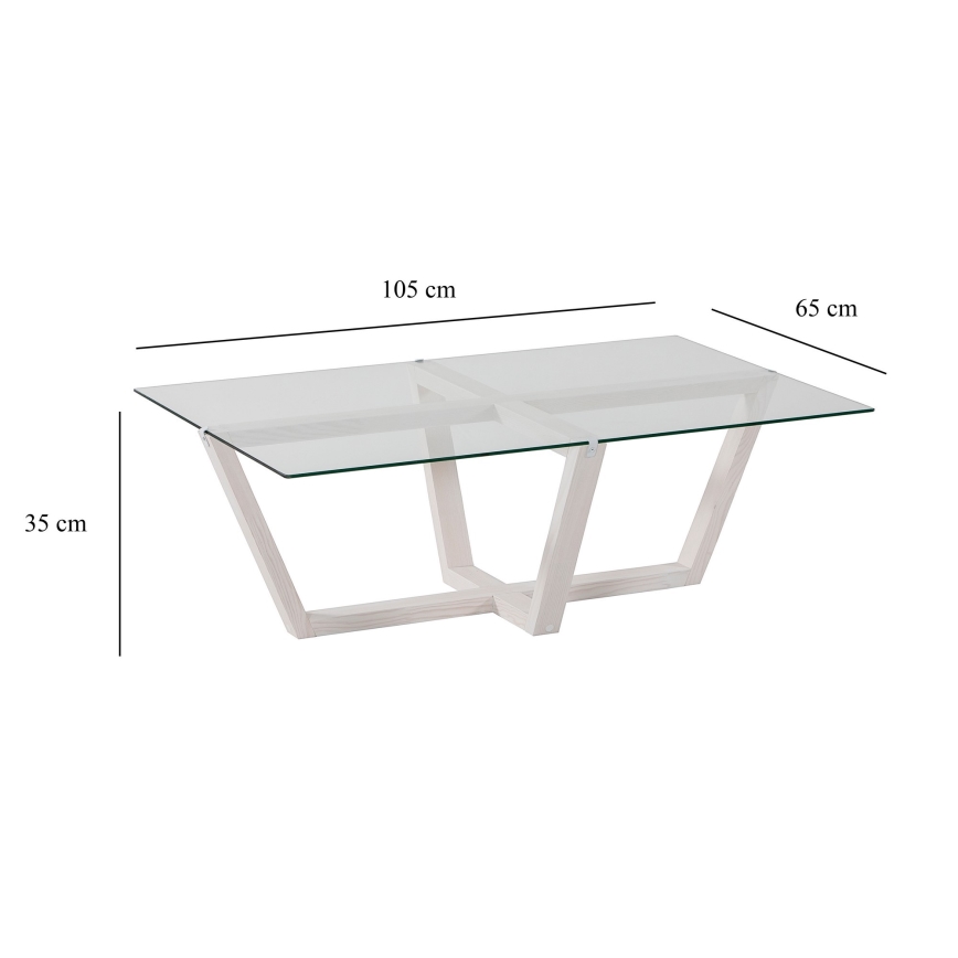 Coffee table AMALFI 35x105 cm pine/clear