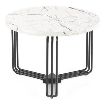 Coffee table ANTICA 41x55 cm black/marble decor