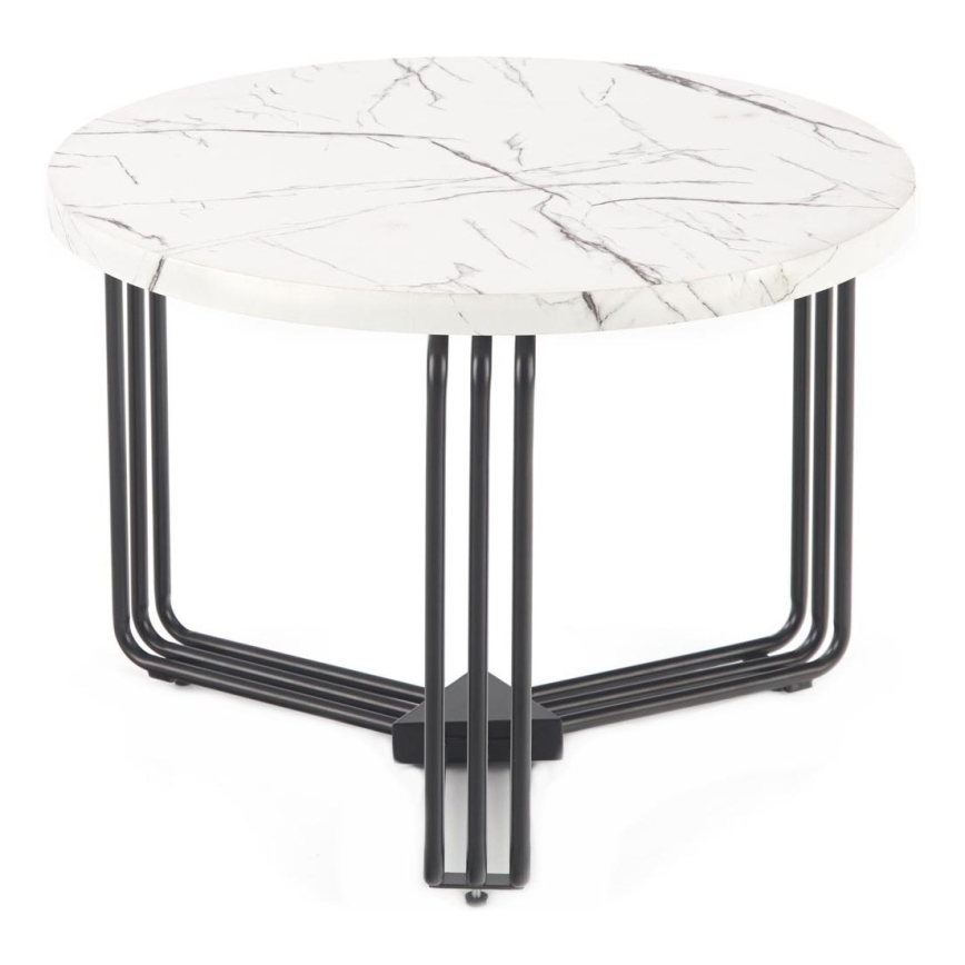 Coffee table ANTICA 41x55 cm black/marble decor