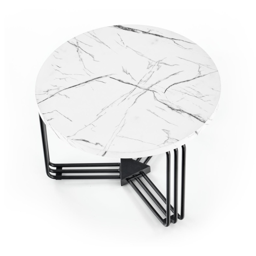 Coffee table ANTICA 41x55 cm black/marble decor