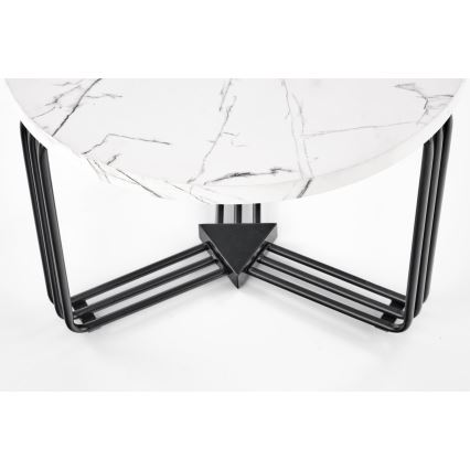 Coffee table ANTICA 41x55 cm black/marble decor