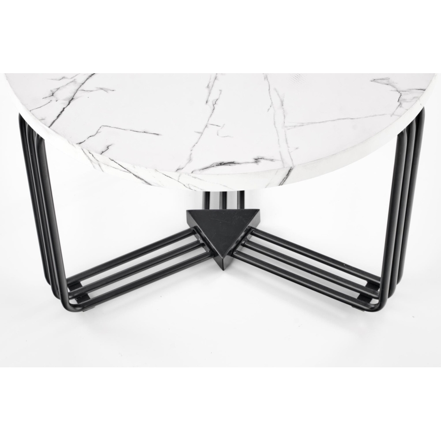 Coffee table ANTICA 41x55 cm black/marble decor