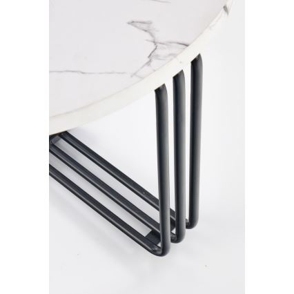 Coffee table ANTICA 41x55 cm black/marble decor
