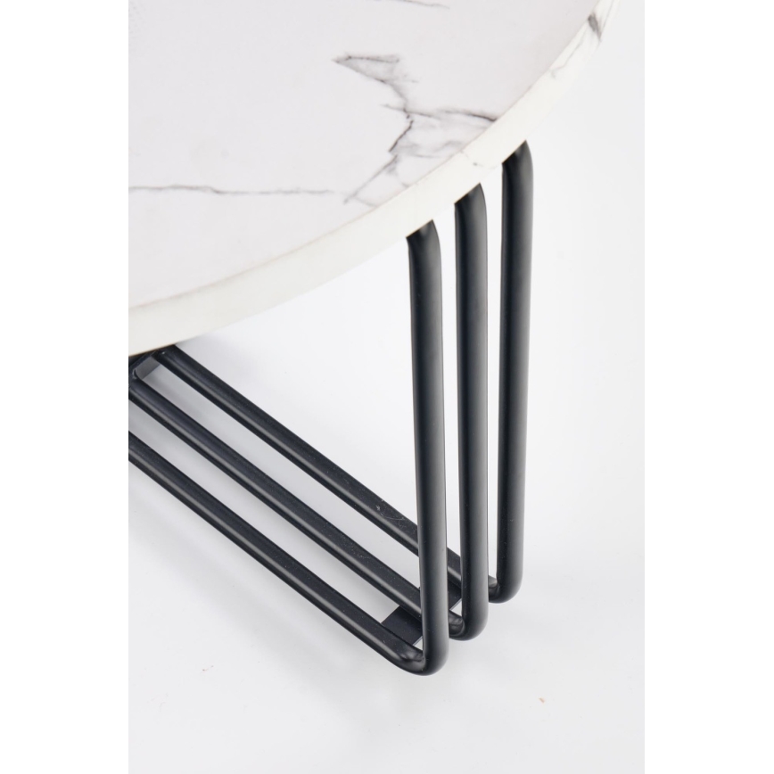 Coffee table ANTICA 41x55 cm black/marble decor