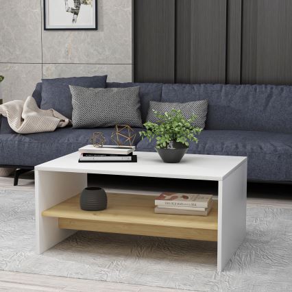 Coffee table APOLLON 47x90 cm beige/white