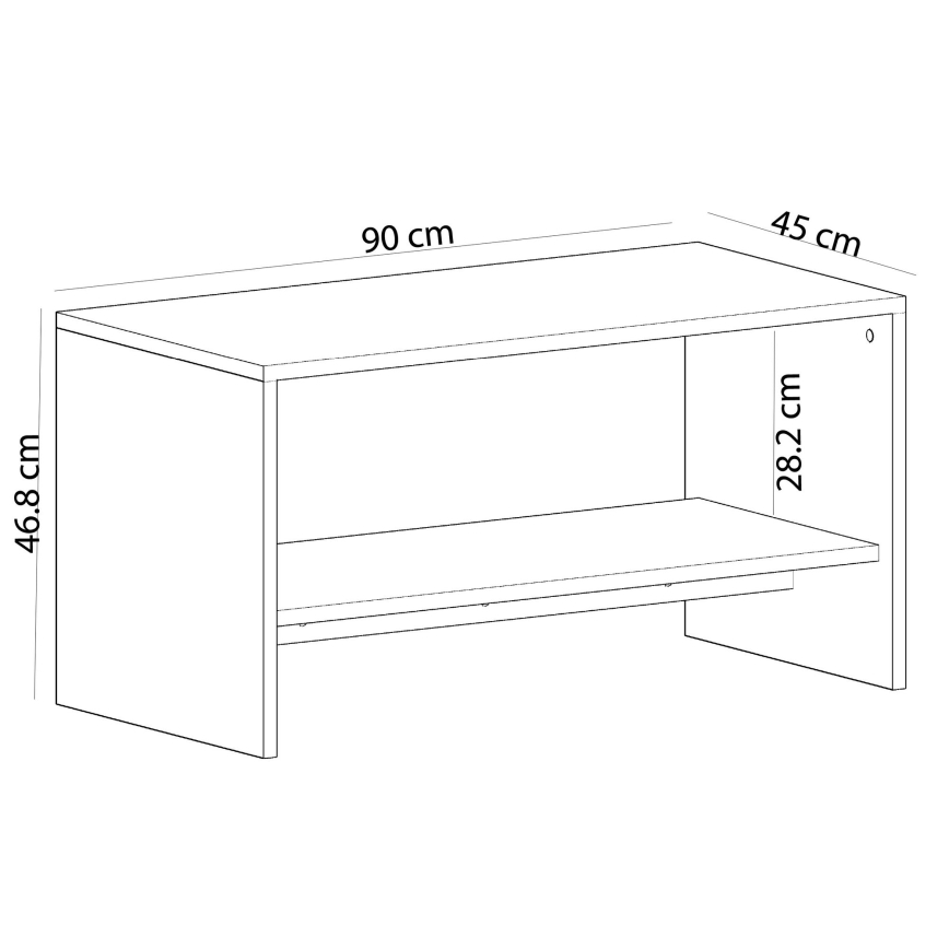 Coffee table APOLLON 47x90 cm beige/white