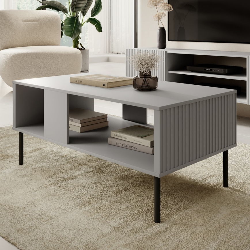 Coffee table ASENSIO 48x110 cm grey/black