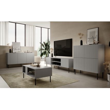Coffee table ASENSIO 48x110 cm grey/black