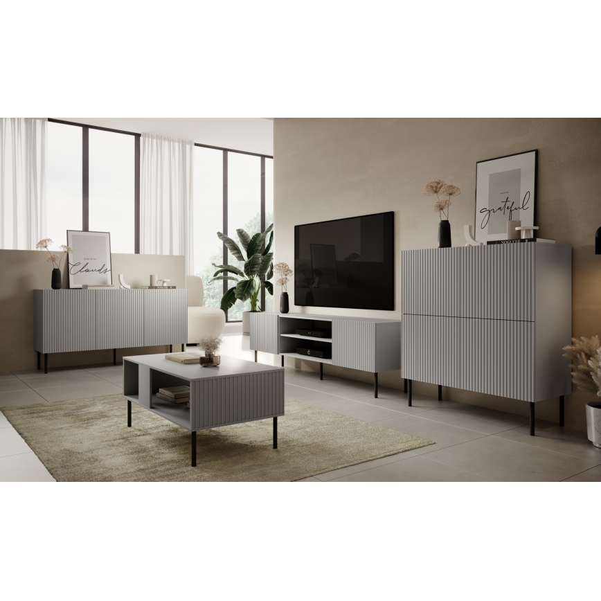 Coffee table ASENSIO 48x110 cm grey/black