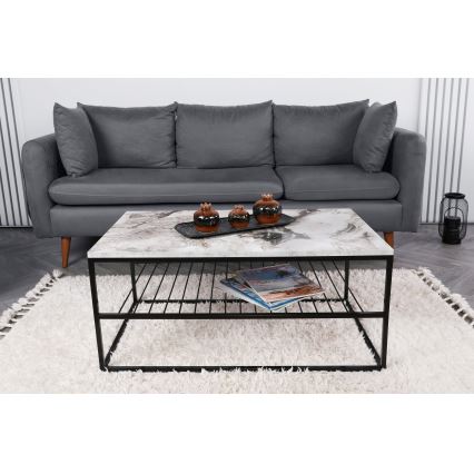 Coffee table ASUDE 43x95 cm black/white