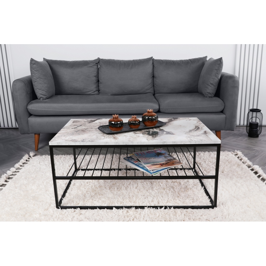 Coffee table ASUDE 43x95 cm black/white