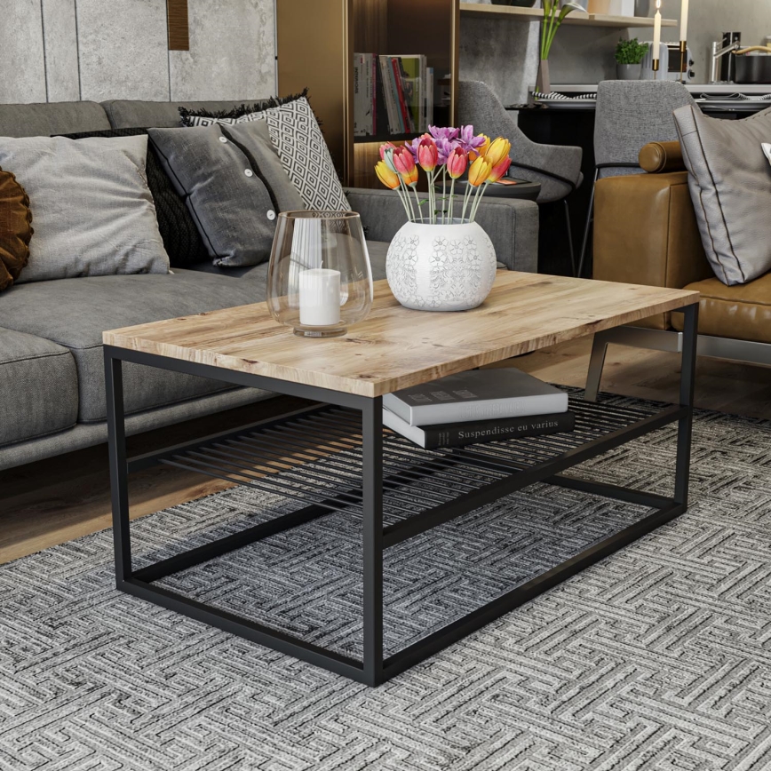 Coffee table ASUDE 43x95 cm brown/black