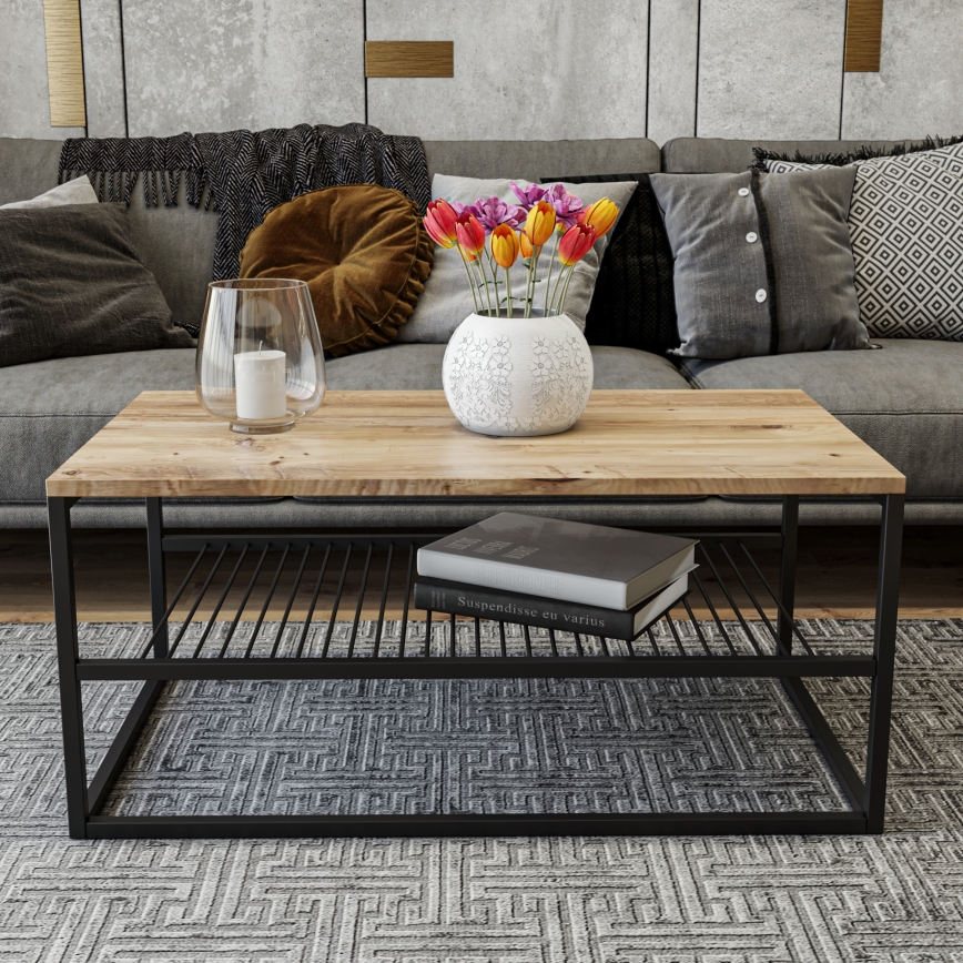 Coffee table ASUDE 43x95 cm brown/black