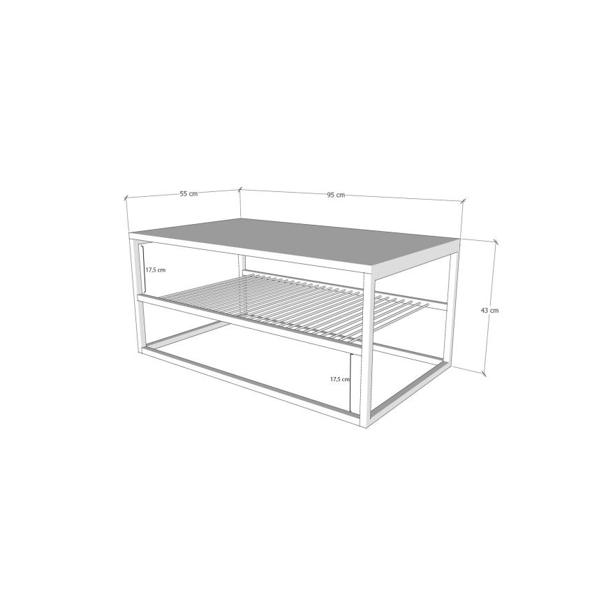 Coffee table ASUDE 43x95 cm brown/black