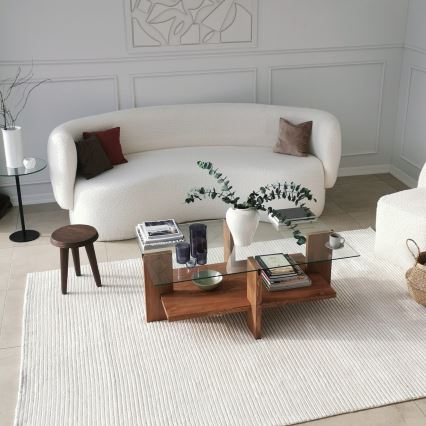 Coffee table BABYLON 40x105 cm brown/clear