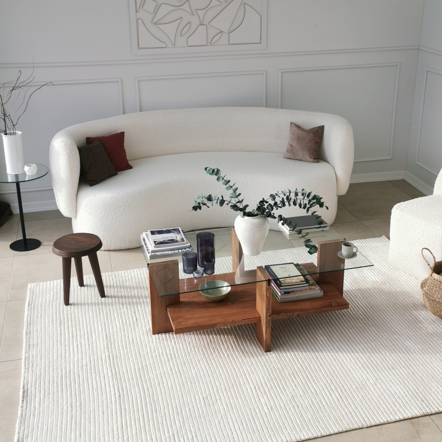 Coffee table BABYLON 40x105 cm brown/clear