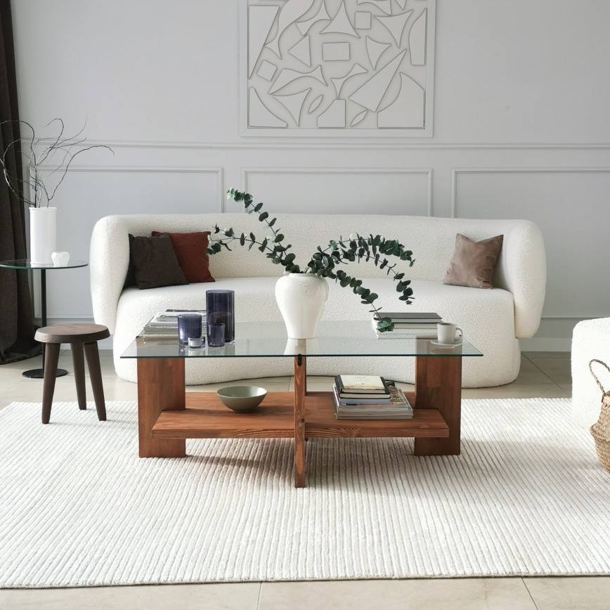 Coffee table BABYLON 40x105 cm brown/clear