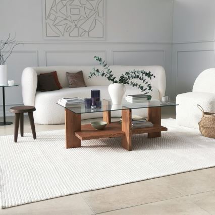 Coffee table BABYLON 40x105 cm brown/clear