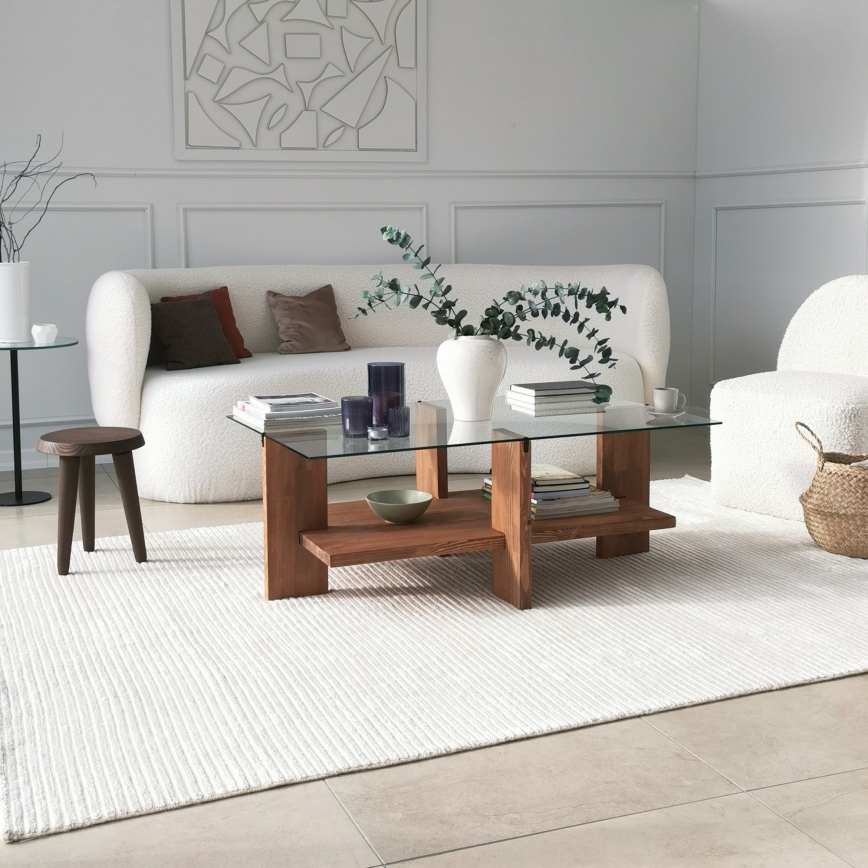 Coffee table BABYLON 40x105 cm brown/clear