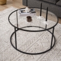 Coffee table BERLIN 45x80 cm black/clear