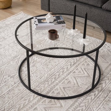 Coffee table BERLIN 45x80 cm black/clear