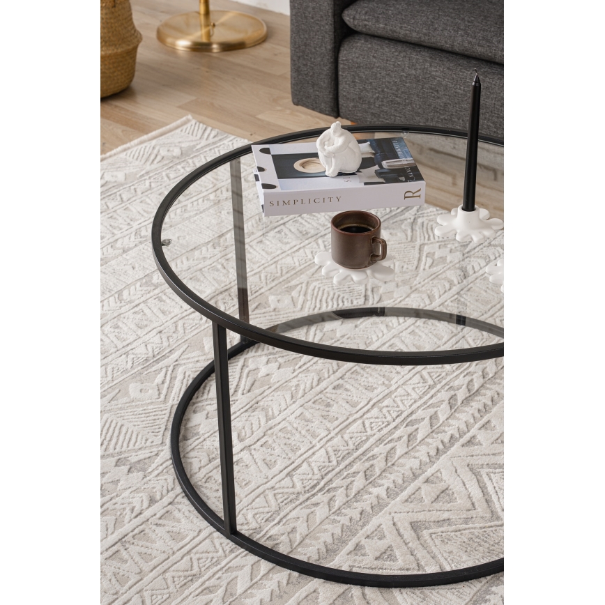 Coffee table BERLIN 45x80 cm black/clear