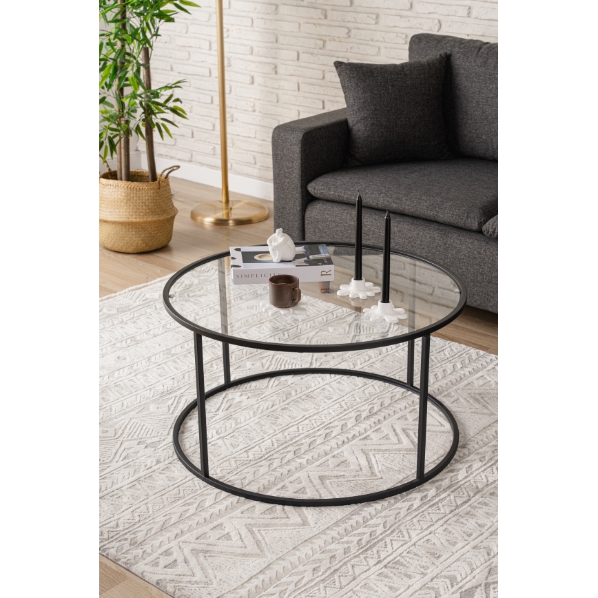 Coffee table BERLIN 45x80 cm black/clear