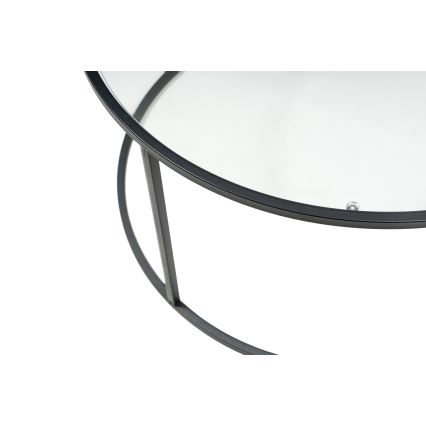 Coffee table BERLIN 45x80 cm black/clear