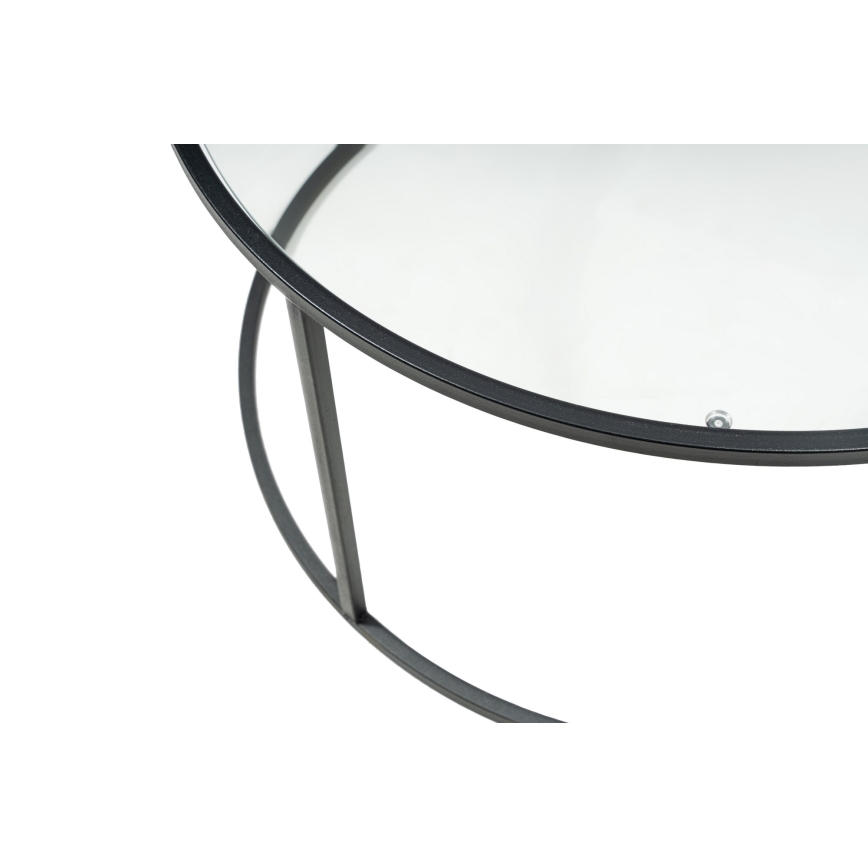 Coffee table BERLIN 45x80 cm black/clear