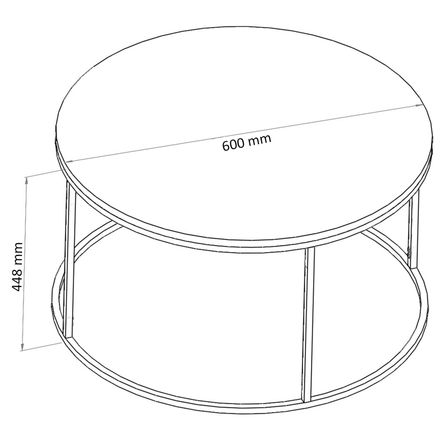 Coffee table BERLIN 60x45 cm black/clear