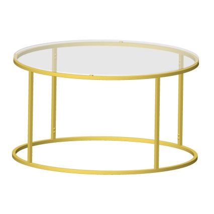 Coffee table BERLIN 80x45 cm gold/clear