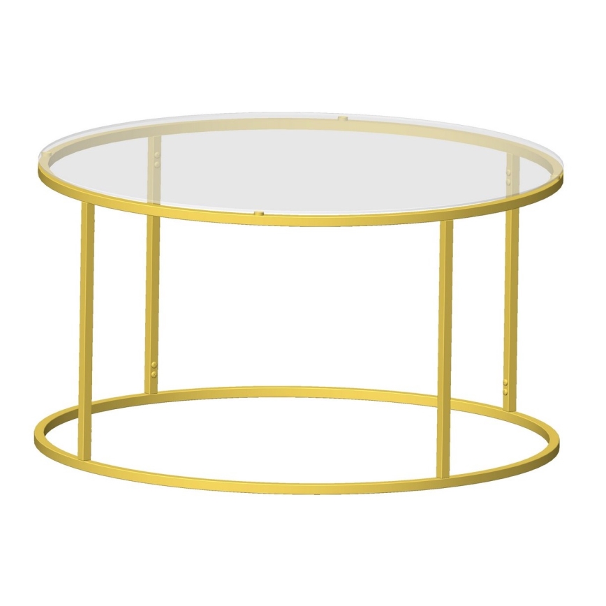 Coffee table BERLIN 80x45 cm gold/clear