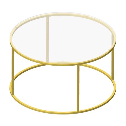 Coffee table BERLIN 80x45 cm gold/clear