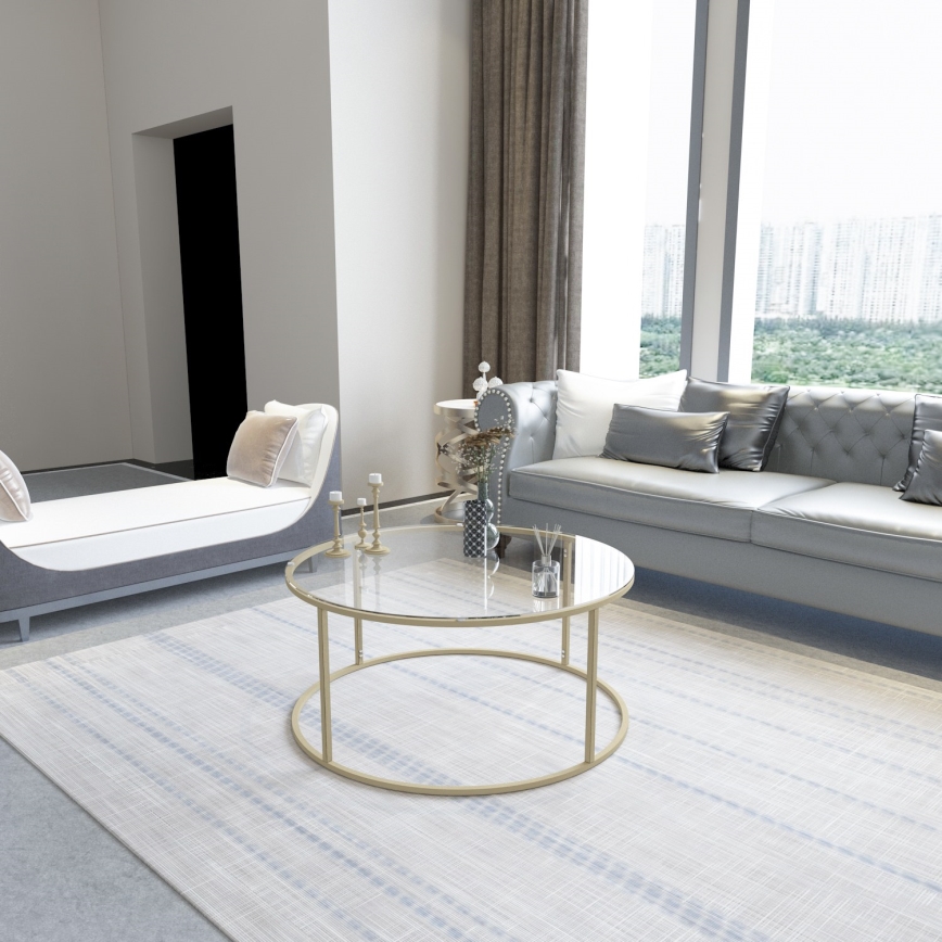Coffee table BERLIN 80x45 cm gold/clear