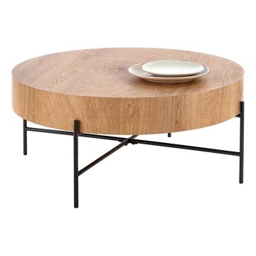 Coffee table BROOKLYN 37x80 cm natural oak/black