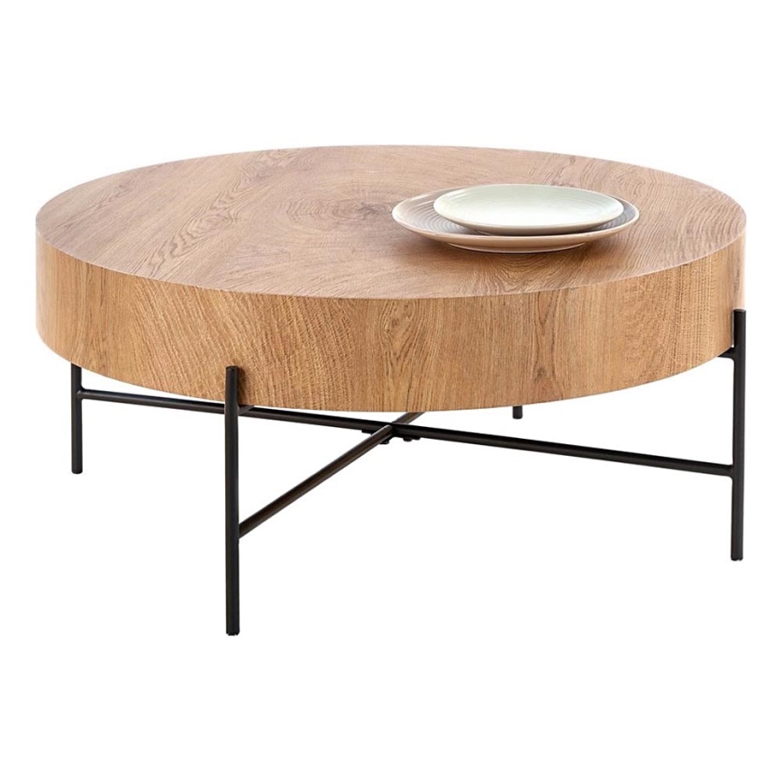 Coffee table BROOKLYN 37x80 cm natural oak/black