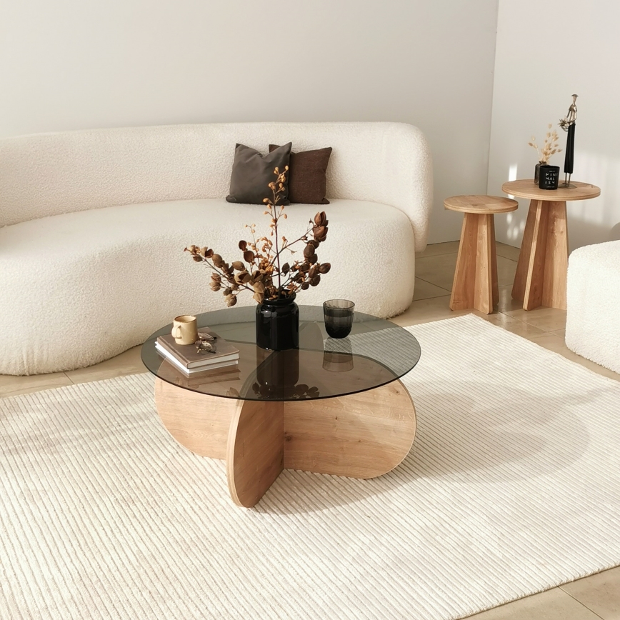 Coffee table BUBBLE 35x75 cm brown/black
