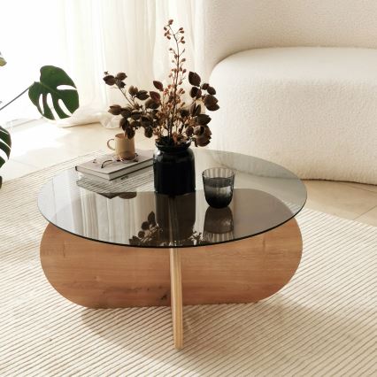 Coffee table BUBBLE 35x75 cm brown/black