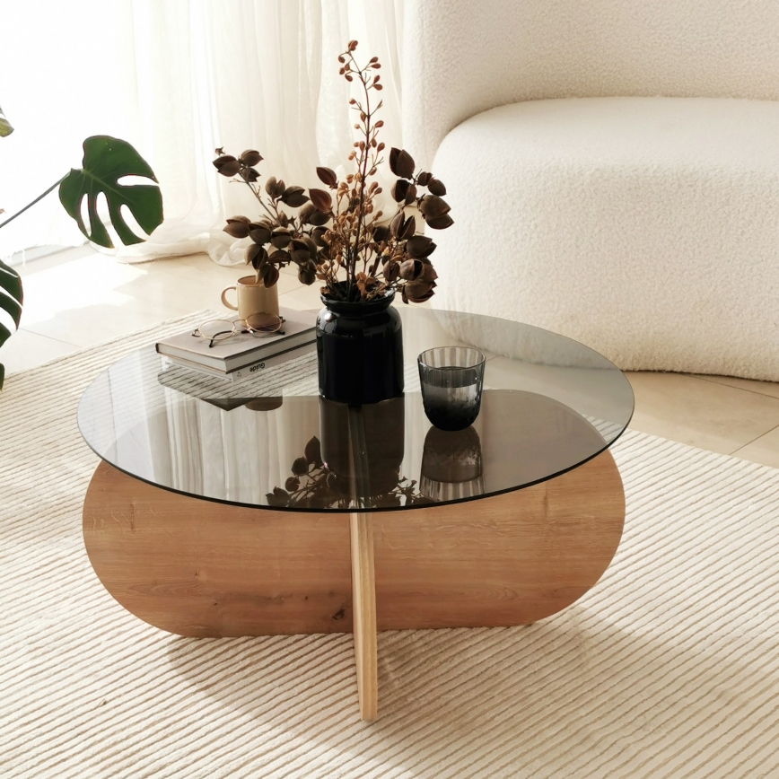 Coffee table BUBBLE 35x75 cm brown/black