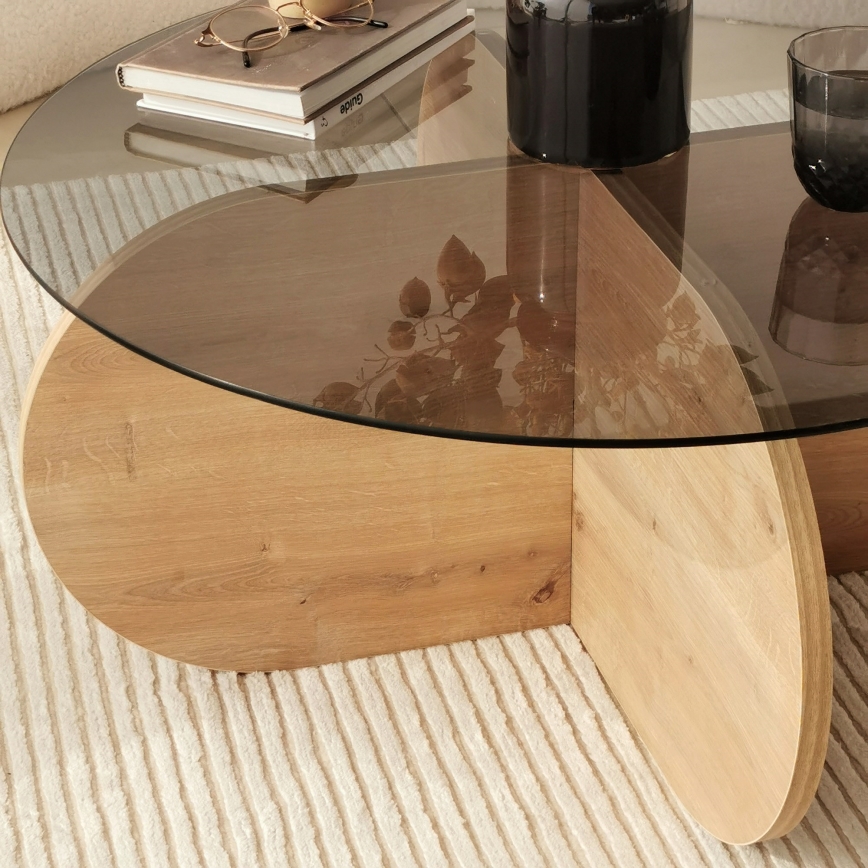 Coffee table BUBBLE 35x75 cm brown/black