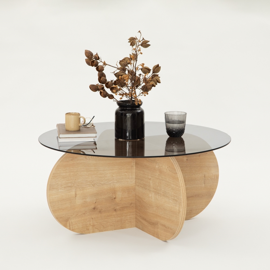 Coffee table BUBBLE 35x75 cm brown/black