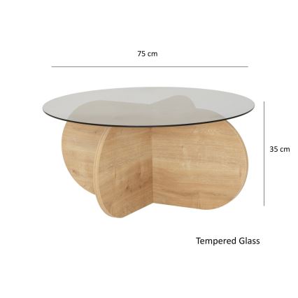 Coffee table BUBBLE 35x75 cm brown/black