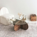 Coffee table BUBBLE 35x75 cm brown/clear