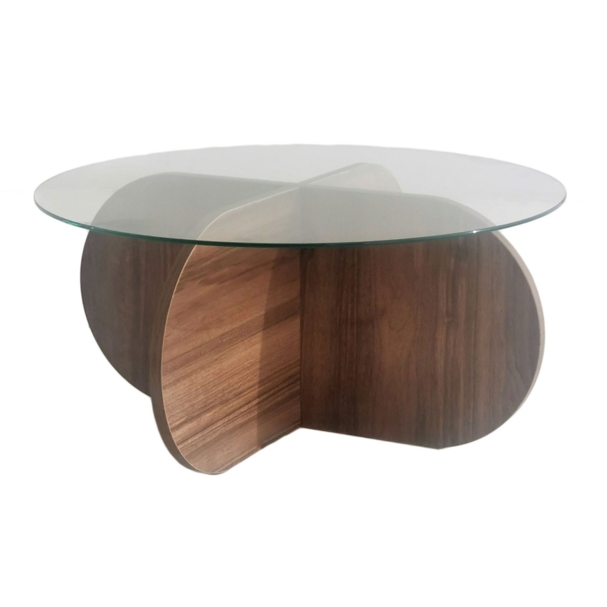 Coffee table BUBBLE 35x75 cm brown/clear