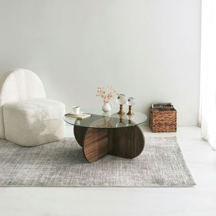 Coffee table BUBBLE 35x75 cm brown/clear
