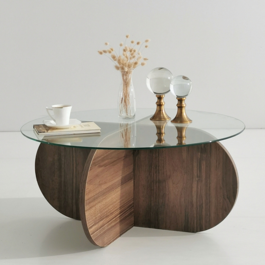 Coffee table BUBBLE 35x75 cm brown/clear