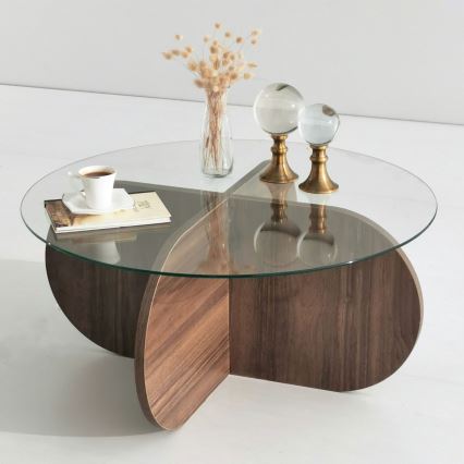 Coffee table BUBBLE 35x75 cm brown/clear
