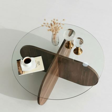 Coffee table BUBBLE 35x75 cm brown/clear