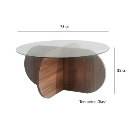 Coffee table BUBBLE 35x75 cm brown/clear